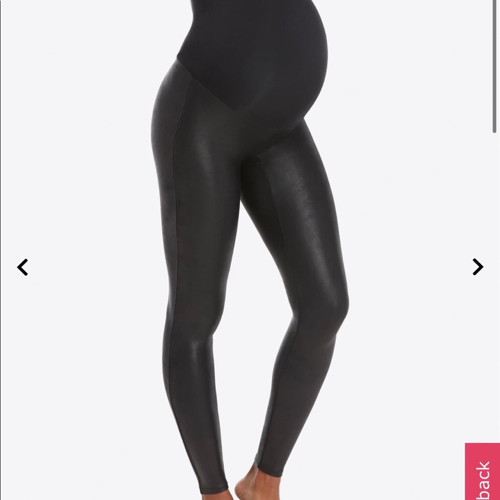 Spanx faux leather leggings size L